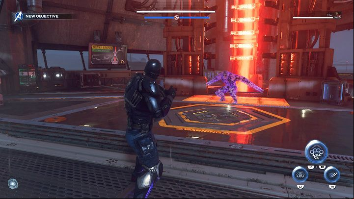 Here you will face a new opponent - Phase Riotbot - Marvels Avengers: By Force of Mind, walkthrough - Gold Coast - Marvels Avengers Guide