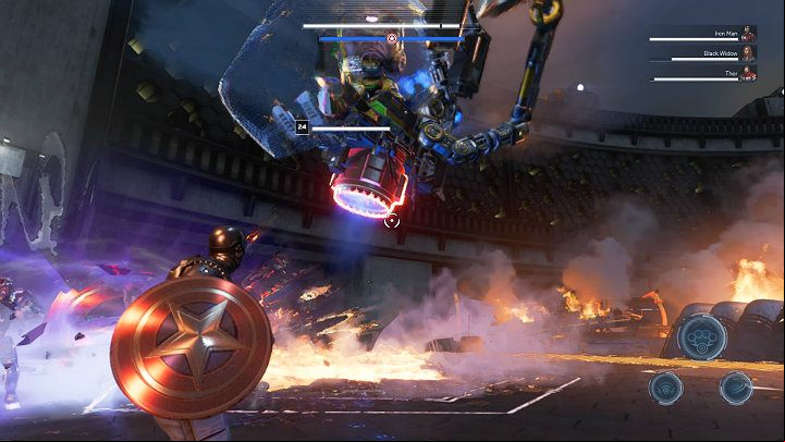 After some time, MODOK will fly up again - Marvels Avengers: By Force of Mind, walkthrough - Gold Coast - Marvels Avengers Guide
