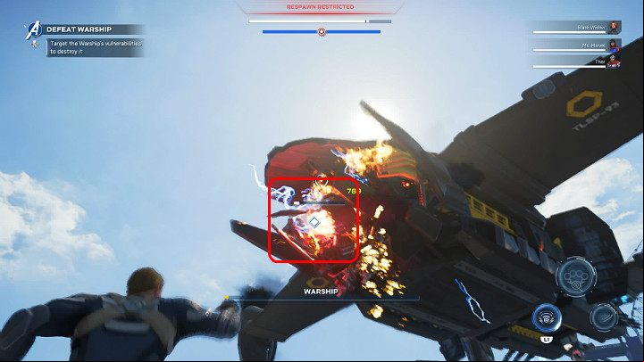 When all three generators are destroyed, youll have some time to knock down the boss - Marvels Avengers: Mayhem over Manhattan, walkthrough - Eastern seaboard - Marvels Avengers Guide