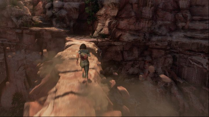 At some point a narrow rock ledge will start to collapse under your feet - Marvels Avengers: The road back, walkthrough - Utah Badlands - Marvels Avengers Guide