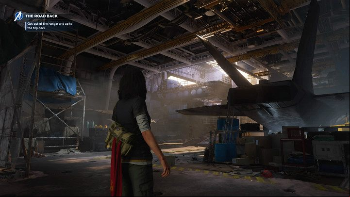 You will reach a huge hangar - Marvels Avengers: The road back, walkthrough - Utah Badlands - Marvels Avengers Guide
