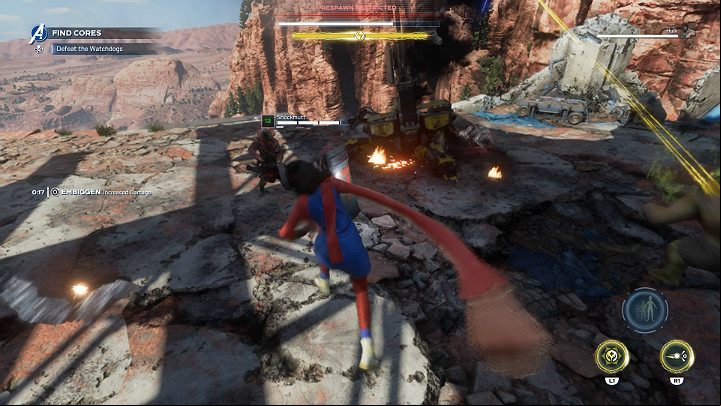 After a short while some soldiers, who belong to a radical anti-hero organization called Cerberus, will shop up, namely: Skydogs, Shockmutt, and Hell Hound - Marvels Avengers: The Dogs of War, walkthrough - Utah Badlands - Marvels Avengers Guide