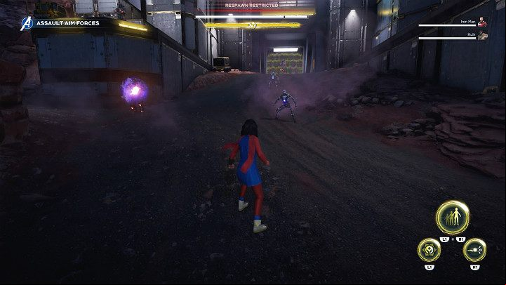 As soon as you get near the square, the enemy will activate the alarm procedures - Marvels Avengers: Breakout, walkthrough - Utah Badlands - Marvels Avengers Guide