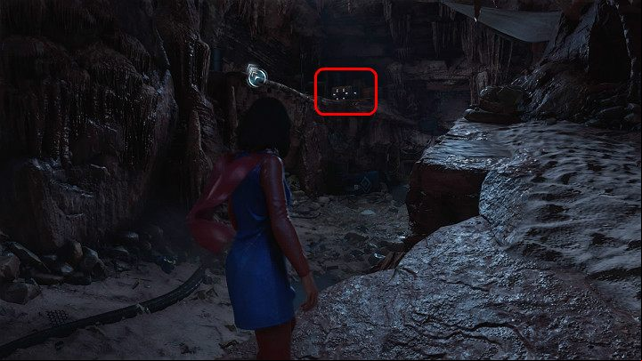 When you enter the tunnel and the SHIELD containers, jump onto the narrow rocky ledge on the left side to loot another chest with equipment - Marvels Avengers: To stand alone, walkthrough - Utah Badlands - Marvels Avengers Guide