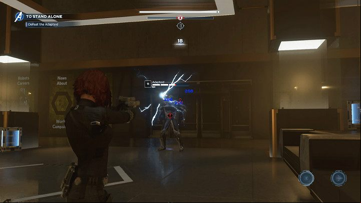 You will start the duel at quite a distance from the Adaptoid - Marvels Avengers: To stand alone, walkthrough - Utah Badlands - Marvels Avengers Guide