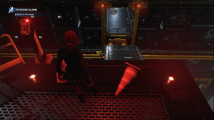 Before you walk through the door on the left, turn to the right towards the overturned traffic cone - Marvels Avengers: To stand alone, walkthrough - Utah Badlands - Marvels Avengers Guide