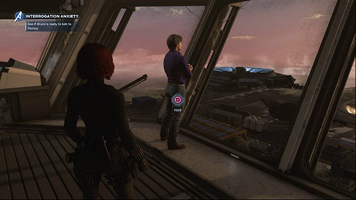 Find Bruce near the war table - Marvels Avengers: Once an Avenger, walkthrough - Helicarrier - Marvels Avengers Guide