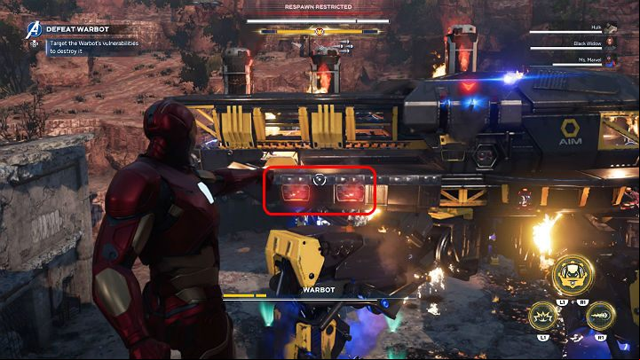 After that, you will have to deal with the central vents - Marvels Avengers: Warbot boss - how to beat? Walkthrough - Bosses - Marvels Avengers Guide