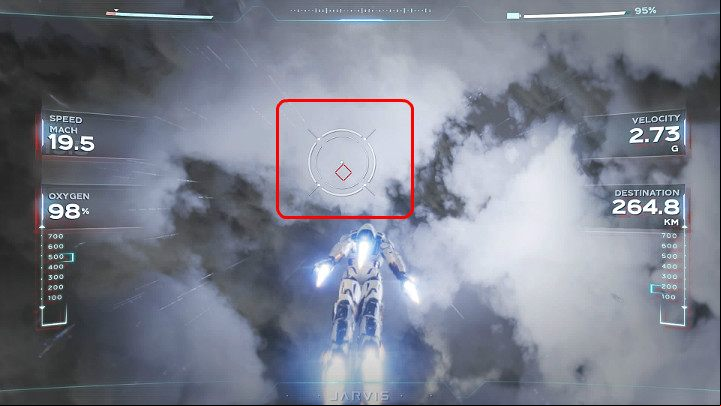 During the flight, Iron Man will be pushed in all directions by strong wind gusts - Marvels Avengers: Testing 1, 2, 3, walkthrough - Earth Orbit - Marvels Avengers Guide