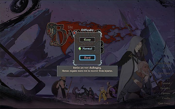 The difficulty level can be changed before starting the campaign AND after (whenever you want to) - The Banner Saga 3 Game Guide