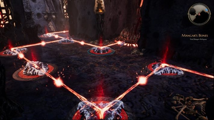 Behind the gate, you will find more enemies - two fachans, a goblin and a practitioner - Mangars Bones | The Bards Tale 4 Main Quest Walkthrough - Main Quests - The Bards Tale 4 Game Guide