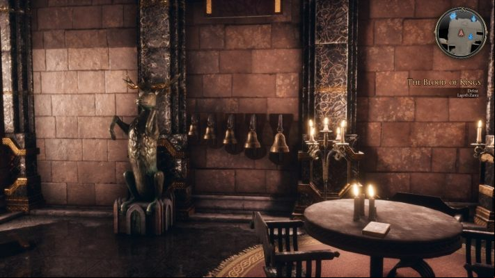 In order to open the door, you should also ring the bells in the following order: 3, 1, 5, 4, 2, 1, 5, 3 (1 is the smallest and 5 the biggest bell) - Blood of Kings | The Bards Tale 4 Main Quest Walkthrough - Main Quests - The Bards Tale 4 Game Guide
