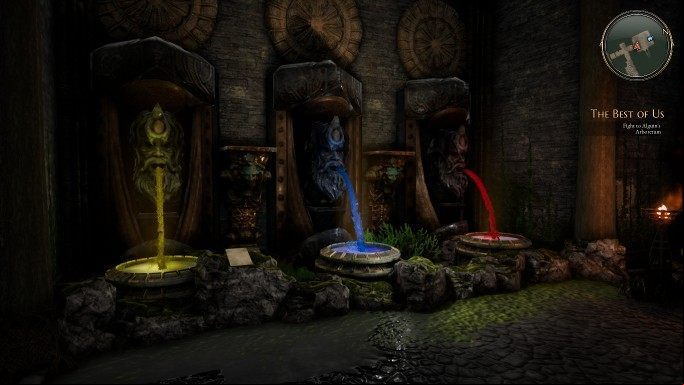 Fill the bottles with each type of ink and put them into the shrine - Shrines | Puzzles in The Bards Tale 4 - Puzzles - The Bards Tale 4 Game Guide