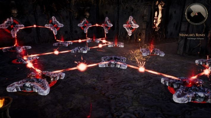 The line must be connected to the fountain outside - Charn Vascular | Puzzles in The Bards Tale 4 - Puzzles - The Bards Tale 4 Game Guide