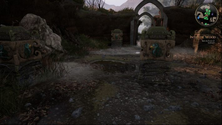 Middle totem: bird to the left, left totem: bird to the right, left totem in the background: bird to the right. - Fairies | Puzzles in The Bards Tale 4 - Puzzles - The Bards Tale 4 Game Guide