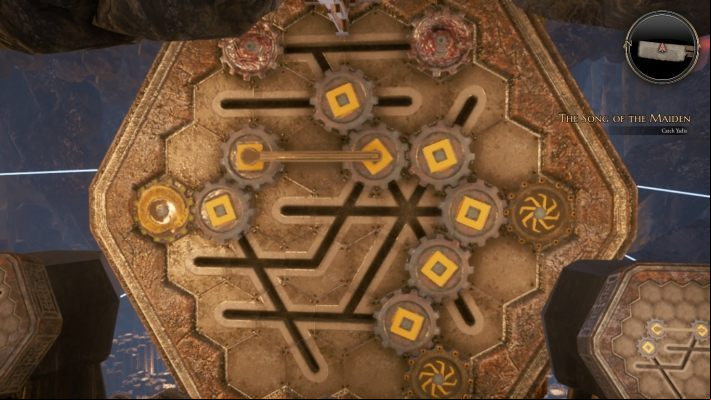 Place the small gears like this (starting with the one on the left) - The Song of the Maiden | The Bards Tale 4 Walkthrough - Main Quests - The Bards Tale 4 Game Guide