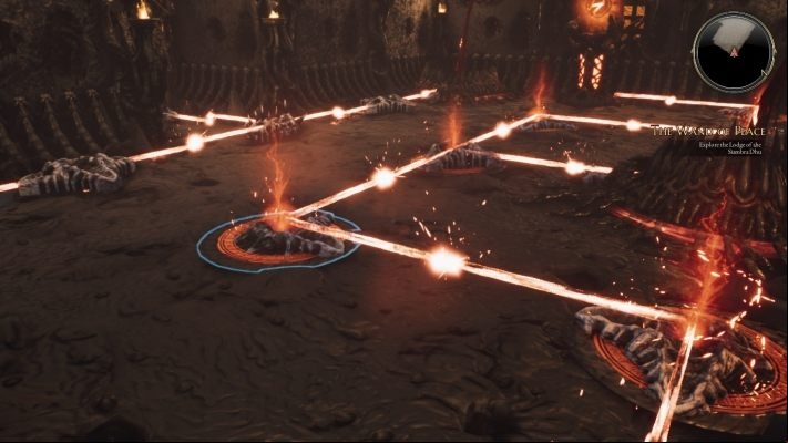 Now lead it to the chamber on the left side and arrange it in such a way - The Wand of Peace | Side Quests in The Bards Tale 4 - Side Quests - The Bards Tale 4 Game Guide