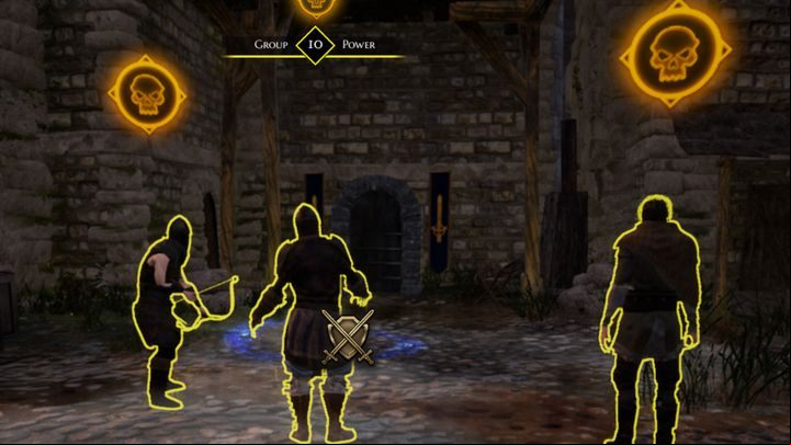 Opponents with yellow glow are going to have similar level as yours. You can easily start a fight with them. - Starting Tips for The Bards Tale 4 Game - Basics - The Bards Tale 4 Game Guide
