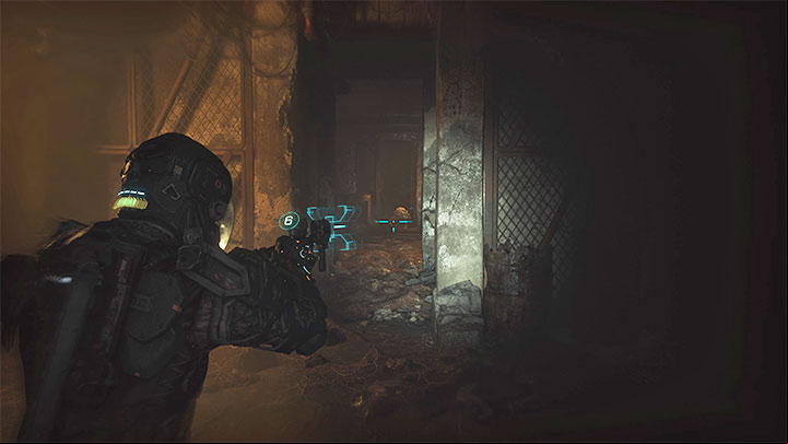 Go down the long stairs to the tunnels and go through the corridors and rooms - Callisto Protocol: Lost - Walkthrough - The Callisto Protocol Guide