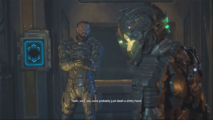Reach Elias - perform the jump and watch the escape scene - Callisto Protocol: Habitat - Walkthrough - The Callisto Protocol Guide