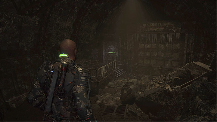 Soon after defeating the boss, the platform will reach its destination and you can continue by moving to the nearby balconies - Callisto Protocol: Below - Walkthrough - The Callisto Protocol Guide