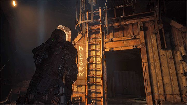 You need to explore the upper level (Midtown) - use the ladder located to the right of the elevator control room - Callisto Protocol: Colony - Walkthrough - The Callisto Protocol Guide