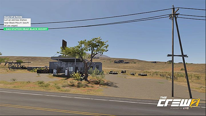 Description: Just an old gas station near Black Mount (south of Las Vegas) - Album - Street Racing in The Crew 2 - Photo Ops - The Crew 2 Game Guide