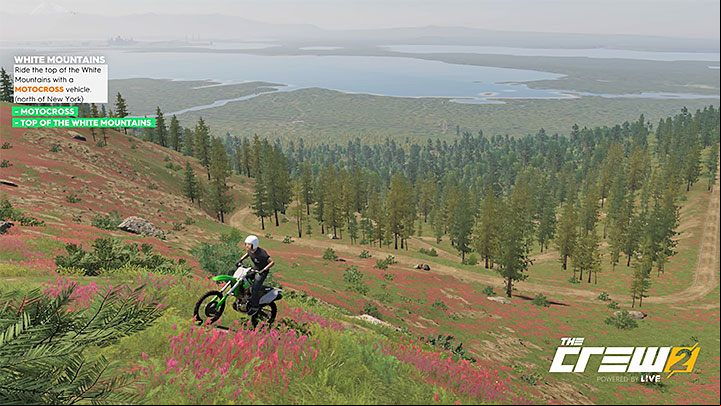 Description: Ride the top of the White Mountains with a Motocross vehicle (north of New York) - Album - Off-Roadin in The Crew 2 - Photo Ops - The Crew 2 Game Guide