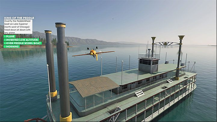 Description: Overfly the PeddleWheel boat on Lake Superior (north-west of Chicago) head down at dawn with any plane - Album - Freestyle in The Crew 2 - Photo Ops - The Crew 2 Game Guide
