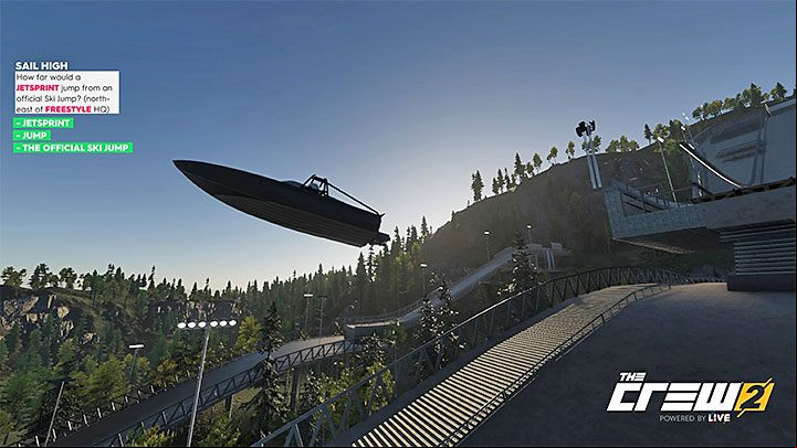 Description: How far would a Jetsprint jump from an official Ski jump - Album - Freestyle in The Crew 2 - Photo Ops - The Crew 2 Game Guide