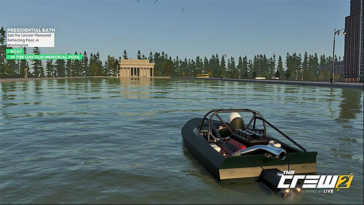 Description: Sail the Lincoln Memorial Reflecting Pool, in Washington - Album - Freestyle in The Crew 2 - Photo Ops - The Crew 2 Game Guide
