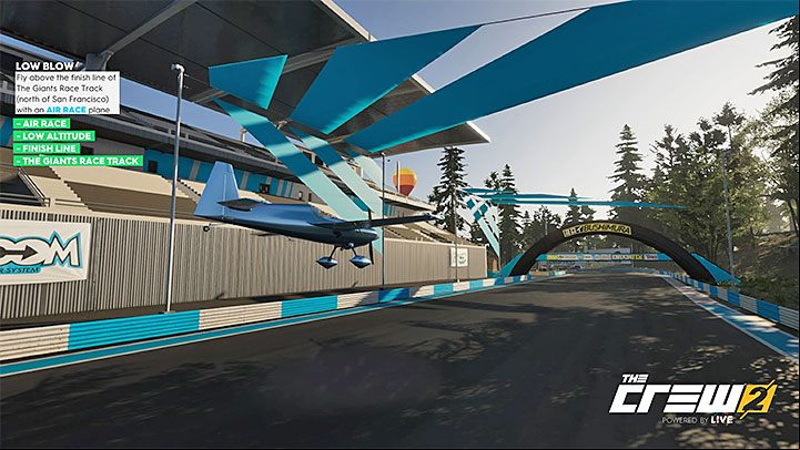 Description: Fly above the finish line of The Giants Race Track (north of San Francisco) with an Air Race plane - Album - Pro Racing The Crew 2 - Photo Ops - The Crew 2 Game Guide