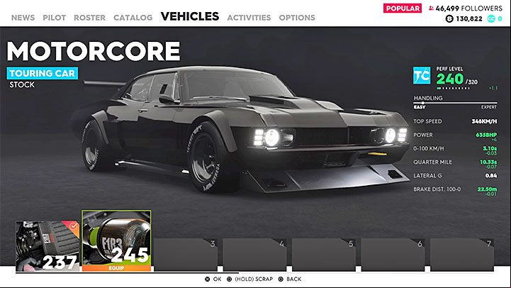 You can check the level of performance for all your vehicles in the garage - in the example from the above picture its equal to 240 points (out of 320 possible) - Why cant I win the race in The Crew 2? - FAQ - Frequently Asked Questions - The Crew 2 Game Guide