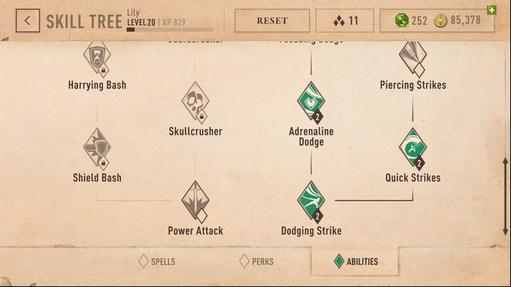 Looking through the skills, you will see a division into a quick series of cuts, powerful attacks and shield strikes - Skills in TES Blades - Character creation - The Elder Scrolls Blades Guide and Tips