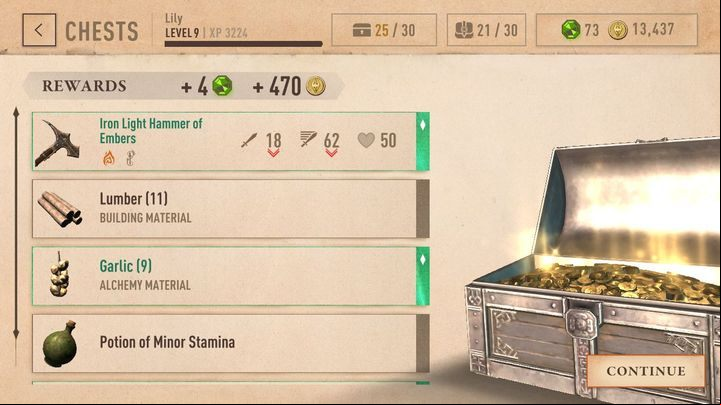 Times for opening a chest and their possible content is as follows - Types of chests in TES Blades - Chests - The Elder Scrolls Blades Guide and Tips