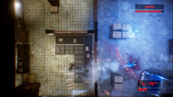 Similarly to the clashes with the previous bosses of the game, the battle arena has a vertical structure - Leung Cheh - chapter 4 (Yesterday)| The Hong Kong Massacre Bosses - Bosses - The Hong Kong Massacre Guide