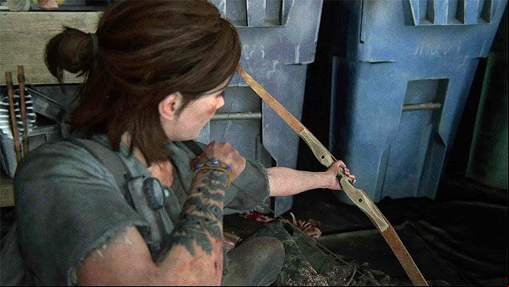 The defeated monster will drop a bow - you can pull it out from the corpse by holding the Triangle button - The Last of Us 2: How to obtain bow? - Combat - The Last of Us 2 Guide