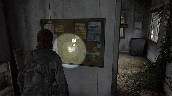 Check the notice board inside it - The Last of Us 2: The Gate - collectibles, artefacts, coins - Seattle Day 1 - Ellie - The Last of Us 2 Guide