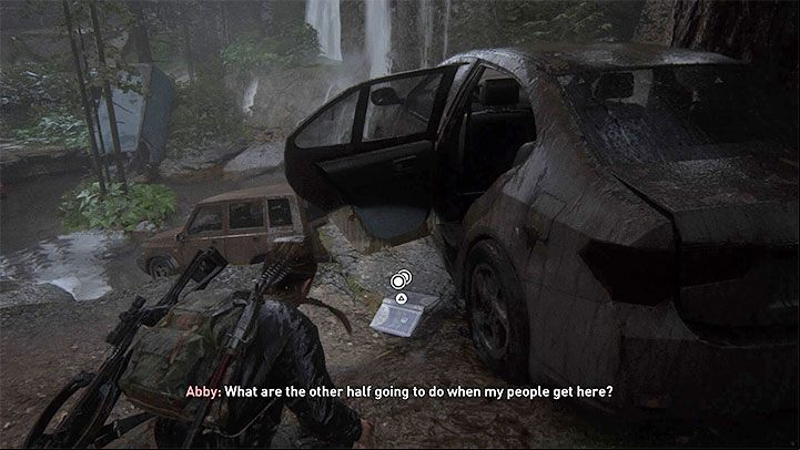 Look around the road for the car wreckage shown in the picture - The Last of Us 2: The Island - collectibles, artefacts, coins - Seattle Day 3 - Abby - The Last of Us 2 Guide
