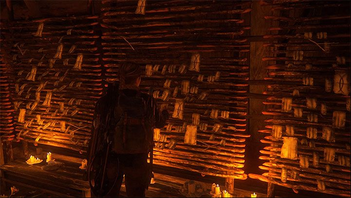 The secret is attached to the right wall of the cabin - The Last of Us 2: The Island - collectibles, artefacts, coins - Seattle Day 3 - Abby - The Last of Us 2 Guide