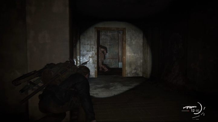 If you notice that the enemy is going straight ahead, quickly go right out behind his back and then right - The Last of Us 2: The Descent, Seattle Day 2 Abby walkthrough - Seattle Day 2 - Abby - The Last of Us 2 Guide