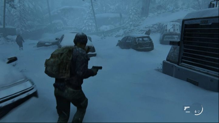 Once they are dead, go outside the garage, jump over the fence and walk forward - The Last of Us 2: Prologue, Waking Up, Jackson walkthrough - Jackson - The Last of Us 2 Guide