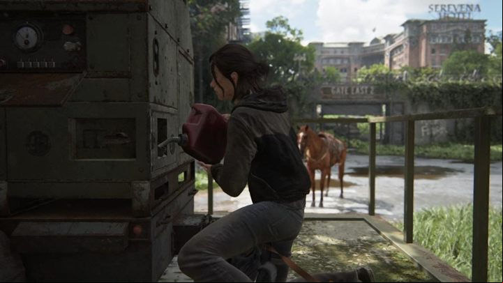 Once youve searched and explored the entire area, you can return to the Gate East 2 to open it by using the fuel - TLoU2: Return to the gate with fuel canister, Seattle Day 1, Ellie walkthrough - Seattle Day 1 - Ellie - The Last of Us 2 Guide