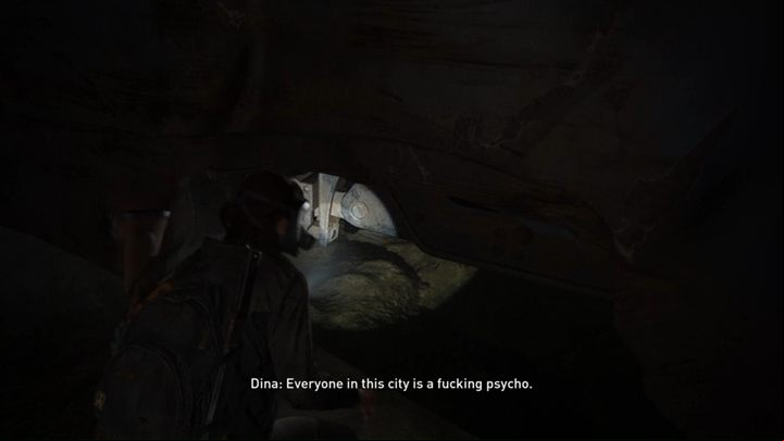 Walk through the destroyed railcar, then go outside and crawl to the other side - The Last of Us 2: The Tunnels, Seattle Day 1, Ellie walkthrough - Seattle Day 1 - Ellie - The Last of Us 2 Guide
