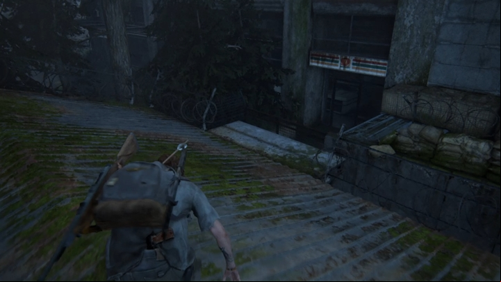 Go forward and walk through the revolving door - The Last of Us 2: The Seraphites, Seattle Day 2 Ellie walkthrough - Seattle Day 2 - Ellie - The Last of Us 2 Guide