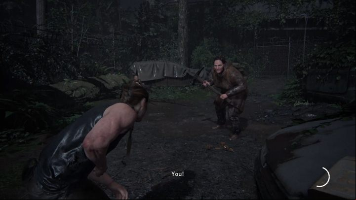 Run after your allies, and when you reach the gate, bend it backwards to create a new ageway - The Last of Us 2: The Forest, Seattle Day 1 Abby walkthrough - Seattle Day 1 - Abby - The Last of Us 2 Guide
