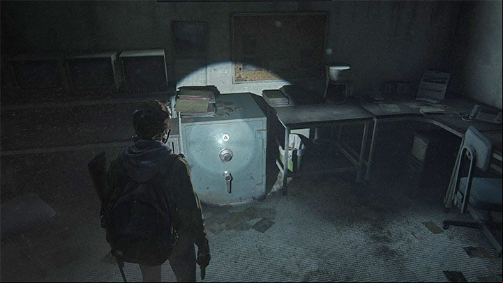 The safe can be found in the room you reach shortly after Ellie and Dina decide to wear masks - The Last of Us 2: Safes combinations - Jackson - Safes - The Last of Us 2 Guide