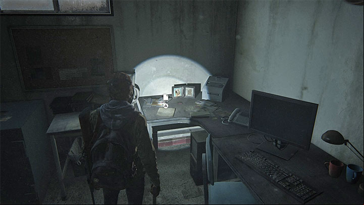 Good Boy Combo document is on the desk to the right of the safe - The Last of Us 2: Safes combinations - Jackson - Safes - The Last of Us 2 Guide