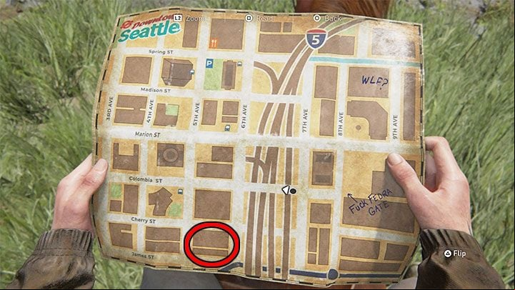 The safe can be found in the ruins of the Westlake Bank building - it is shown in the pictures above - The Last of Us 2: Safe combinations - Seattle, Day 1 Ellie - Safes - The Last of Us 2 Guide
