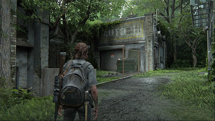 Turn left and explore the area at the back of the buildings located on the left - The Last of Us 2: Safe combinations - Seattle, Day 2 Ellie - Safes - The Last of Us 2 Guide